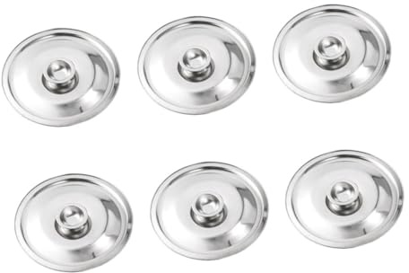 HEALLILY Lot de 6 couvercles de poêle à frire : 12 cm en acier inoxydable avec bouton pour poêles, casseroles et bols – Couvercle pour la cuisine