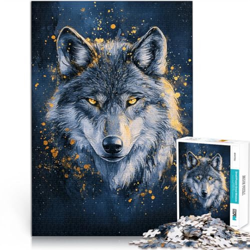 Denkspiel Im Dunkeln Wolf Puzzle für Erwachsene, 1000 Teile 38x52cm denn eignet ganze Familie ab 14 Jahren