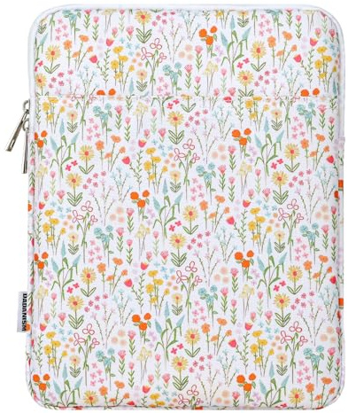 Dadanism 9-11 Zoll Tablet Tasche Hülle, Weiß Blume | für iPad Air 11 M4/M3, iPad Pro 11 M5/M4, iPad A16 11, iPad 10. Gen 10,9, iPad 9/8/7. Gen 10,2, Galaxy Tab A11+ Plus 11