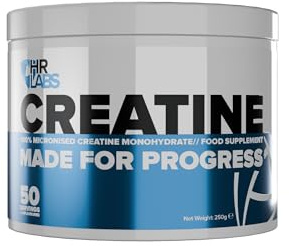 HR Labs 100% Pure Micronised Unflavoured Creatine Monohydrate Easy Mix 50 Servings 250g Unflavoured