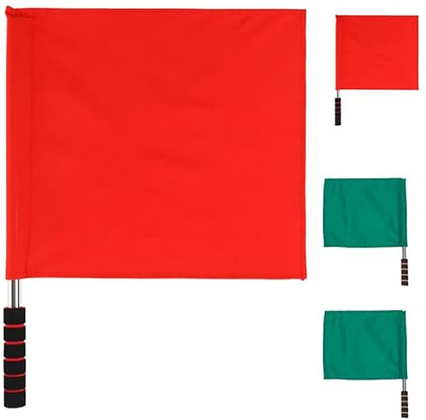 JOINPAYA 4-Teiliges Signalflaggen-Set Mit Edelstahlgriff Für Schiedsrichter Fußball Trainingsausrüstung Und Verkehrswarnung Leichte Handzeichenflaggen Für Spielfeldsignalgebung