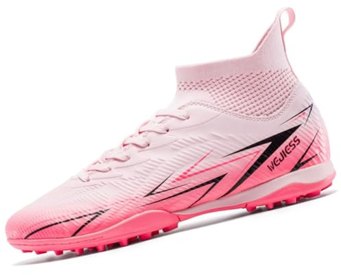 WEJIESS Scarpe da Calcio Alte da Uomo TF Scarpe con Tacchetti da Bambino Scarpe da Ginnastica da Allenamento per Ragazzi Scarpe da Calcetto per Sport Indoor