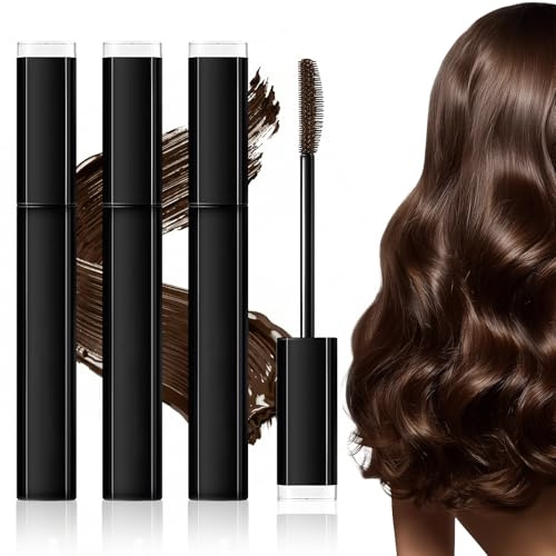 3 Pcs Haarmascara Haar Mascara Hair Mascara Haaransatz Kaschieren Grauhaarabdeckung Frauen Haaransatz Stift Haarfärbestift Waschbar Geeignet zum Abdecken Grauer Haare Kaffeebraun 15ml/Pcs