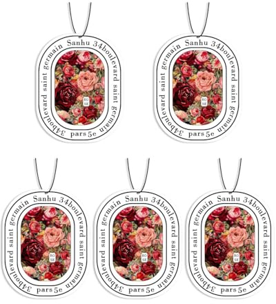 ZEXIJOW 5Pcs Carte de parfum de voiture, cintre pour désodorisant de placard,désodorisant voiture,Cartes parfumées par parfum naturel multifonctionnel durable pour la décoration de voiture
