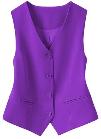 RWGSNB Gilet Donna Gilet Lavoro Formale Corto con Scollo a V Elegante Donna Senza Maniche Primavera Estate Casual Ufficio Lavoro Canotta