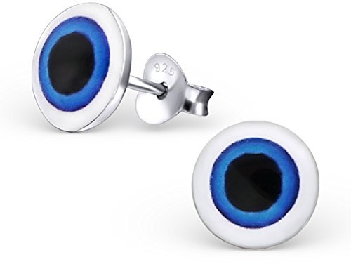 Laimons Mädchen Kids Kinder-Ohrstecker Ohrringe Kinderschmuck Auge Pupille Scheibe Platte aus Sterling Silber 925