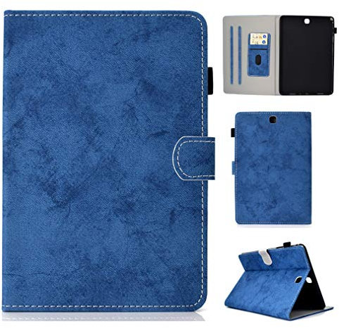 LMFULM® Case for Samsung Galaxy Tab A/SM-T550 / T555 (9.7 Inch) PU Magnetic Leather Cover Sleep/Wake Function Stent Function Holster Flip Cover for Galaxy Tab A 9.7 Tablet PC Blue