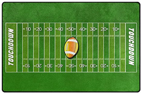 Use7 American Football Field Sport Grüner Gras-Teppich, rutschfeste Bodenmatte, Fußmatten, Wohnzimmer, Schlafzimmer, 50 x 80 cm