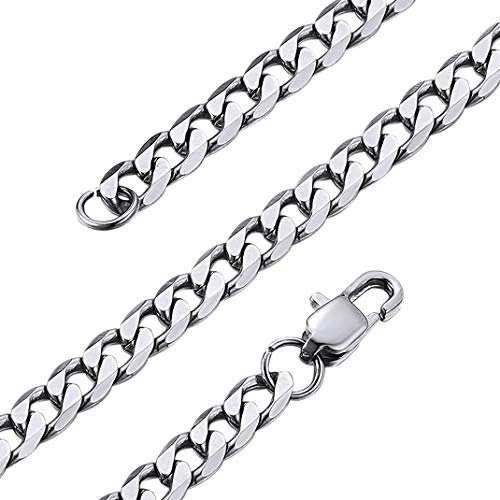 Goldchic Chain Necklace for Men, Silver/Gold/Black, 4/6/9mm, 14-30' Length | Stainless Steel Cuban Chains, Hypoallergenic Sturdy Necklaces Jewellery(Come with Gift Box)