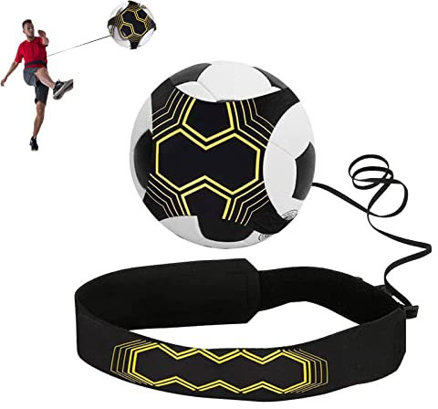 Porcyco Solo Football Kick Trainer, Fußballtrainingshilfe für Kinder und Erwachsene, Fußball Bungee Elastic Training, zur Verbesserung der Fußballfähigkeiten, Fit für Bälle Größe 3, 4, 5