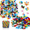 Allazone Mosaiksteine Bastelmix, Mosaikglasstücke Mischfarbe für Basteln, Heimdekoration, Teller, Bilderrahmen, Blumentöpfe, Handgefertigten Schmuck, 15 x 15 MM, Dreieck
