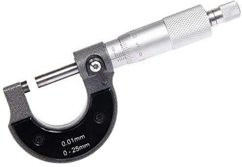 Beslands Bügelmessschraube 0-25 mm Mikrometerschraube Messschraube 0.01mm Auflösung Mikrometer Metrischer