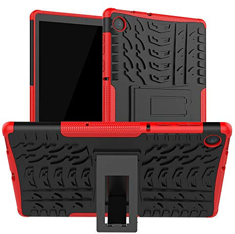 XITODA Case for Lenovo Tab M10 FHD Plus, Armor Style Hybrid PC + TPU Protective Case with Stand for Lenovo Tab M10 Plus TB-X606F TB-X606X 10.3 Inch Tablet Cover Protection(Red)