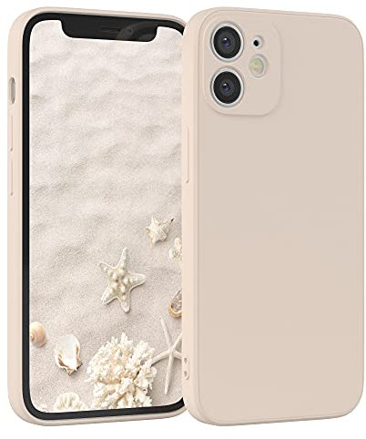 EAZY CASE - Silikonhülle für iPhone 12 Mini Hülle Silikon Case Beige weich stoßfeste Handyhülle iPhone 12 Mini Schutzhülle mit Kameraschutz Dünn Premium Schutz Cover TPU Phone Bumper in Taupe