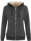 MANLUODANNI Damen Dicker Kapuzensweatshirt, Women's Kapuzenjacke Sweatjacke Kapuzenpullover Hoodie Baumwolle Sweatshirtjacke Pullover mit Fleecefutter Dunkelgrau L