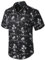 Enlision Men Funky Hawaiian Shirts Short Sleeve Casual Button Down Front Pocket Summer Aloha Party Shirt Beach Palm Tree Holiday Surf Print BlackHawaii Shirt Unisex L