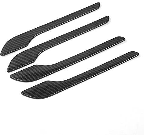 WANGCL 4 Pcs/Set Carbon Fiber Pattern Door Handle Cover for Tesla Model 3 Model Y 2017-2021 Car Exterior Accessories ABS Plastic Protector Sticker