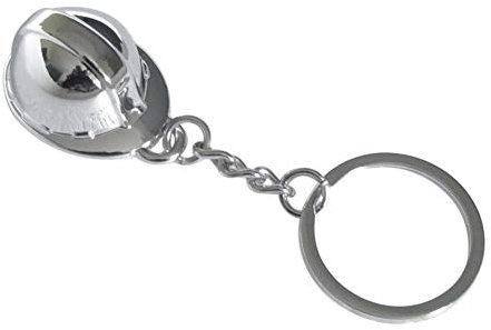 Schlüsselanhänger Imitation Helm Stahl Chrom Sicherheit Zivilschutz Feuerwehr