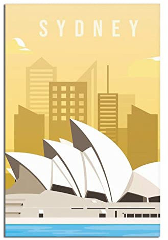 Sydney Vintage Reiseposter Leinwand Wandkunst Poster Dekor Gemälde Poster