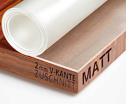 Transparent Tischfolie Schutzfolie Folie leicht mattiert Abgeschrägte V-Kante Eckig 60 x 60 cm Tischdecke Maschinenzuschnitt