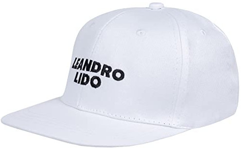 Leandro Lido Snapback größenverstellbare Kappe aus Baumwolle für Damen und Herren, mit breitem, geradem Schild, gestickten Eyelets und Buckram Verstärkung, im 6-Panel-Design (weiß)
