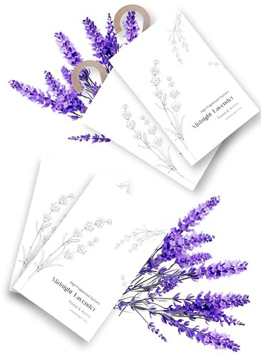 CalmCandle Duftsäckchen - Duftanhänger für Kleiderschrank, Wohnung und Auto - 4er Set (Midnight Lavender)