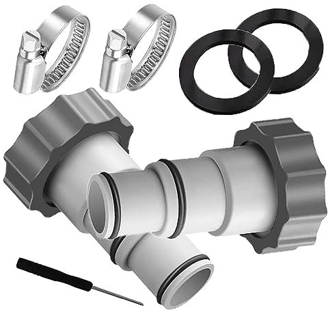 Changyeah Set di 2 adattatori per tubo per piscina, adattatore per tubo per piscina, adattatore di ricambio pompa con filettatura, adattatore per tubo di ricambio