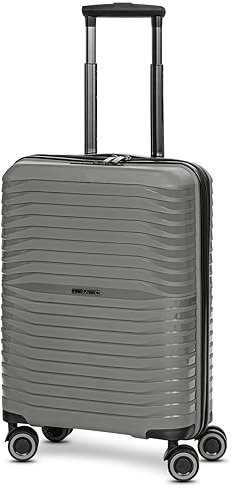 Stratic Shine Handgepäck Koffer | Trolley mit 4 360° drehbaren Rollen, arretierbarer Griff, Kreuzpackgurt und Raumteiler | 37 cm x 20 cm x 55 cm - 34L