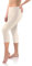 sesto senso Viskose Leggings für Damen 3/4 Lang Mädchen Fitnesshose Sporthose Bunte Yoga L Beige