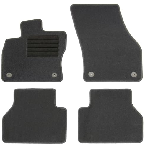 AD Tuning Textil Fußmatten für VW Caddy 5 SB (11/2020-) | 4-teilig, 100 % passgenau, Textil, Schwarz, Randkettelung, Druckknopf Befestigung