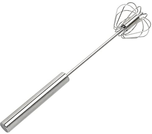 OUNONA Egg Mixer Hand Mini Retractable Whisk Stainless Steel Non-Slip Grip for Kitchen Gadget Beat Eggs Cream Jam