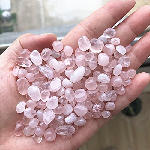 RNUMLIGH 7-9 mm natürlicher rosa Rosenquarz-Kristall-Kies-Stein-Exemplar-DekorationNatürliche Quarz-Kristalle 50g ZoCzkgzd
