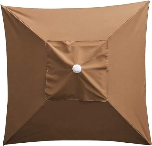 RRHCW Toile Parasol 2x2M,Auvent De Rechange pour Parasol,Parasol De Jardin Extérieur 4 Baleines, Tissu De Rechange Carré pour Parasol, Parasol De Jardin, Terrasse-Khaki