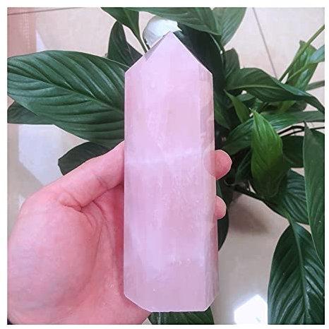QMIQXIWS Heilkristall 1pc Natürliche Kristalle Rosa Rosenquarz Turm Punkt Steine ​​Zimmer Home Office Aquarium Dekoration Zubehör Edelstein ZUZAOJUYIN(600-650g)