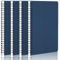 Yarorm A5 Blanko Notizbuch – 4er set 14x21cm Dunkelblau Notizbücher, Spiralblock Notebooks mit 100g/m² Leere Seite Papier, Blanko Notizblock, Spiralbindung Notizheft, Tagebuch