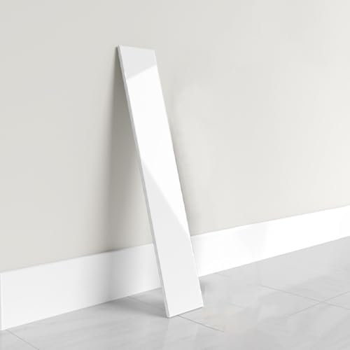 Plinthes Garniture de plinthe en PVC multi-spécifications, garniture de moulure murale de plinthe en PVC auto-adhésive pour chambres/cuisines/caravanes, durable et douce(5-piece,W 12cm/4.7in)