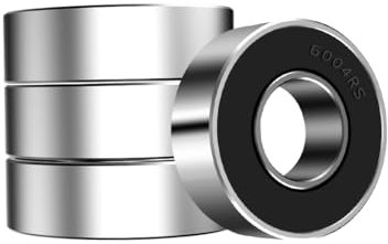 ANGEEK 4 Stück 6004-2RS Kugellager 20 mm x 42 mm x 12 mm,Vorgeschmiert,Doppeldichtung, 6004RS Rillenkugellager