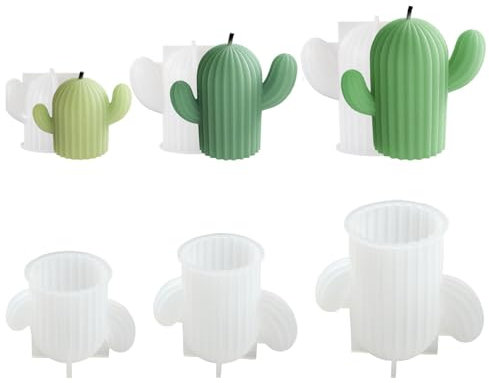 UR URLIFEHALL Lot de 3 moules 3 styles en résine époxy 3D en forme de cactus pour aromathérapie, savon, bougies, décoration de table
