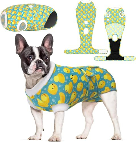 CuteBone Atmungsaktive Hundebody mit Anti-Wundlecken -Hundebody nach OP-Body für Rüde & Hündin,Pyjama gegen Lecken nach der Sterilisation, E-Halsband Alternative SSF03L-DE