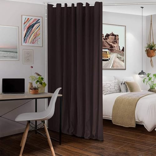 Harrms Raumteiler Gardinenstange, Paraventgestell Trennwand Keine Bohrung, Verstellbar Flexibel von Boden bis Decke 178 x 317 cm, freistehende Stange Meall für Wohnzimmer, Schlafzimmer, Büro, Silber
