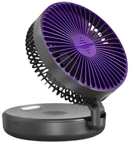 Air Circulator Desk Fan - Smart Table Fan For Bedroom | Quiet Table Fan With Aromatherapy Box | Rechargeable Quiet Fan With 5 Speeds Strong Airflow For Whole Room | Foldable Blower With Timer & Light