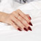 KQueenest Dark Red Press on Nails Almond Medium Length, Almond False Nails with Glue, Glossy Solid Burgundy Red Fake Nails Press ons Stiletto, Reusable Soft Gel Stick on Nail for Women, 24 Pcs