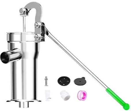 HENGJINGTR 1 Zoll Edelstahl Deep Kit, Manuelle Wasserstrahlpumpe Tiefe 8M Well Wassersaug Handpumpe Für Home Garden Yard Farm Wassersaugung Grundwasser Grundwasser