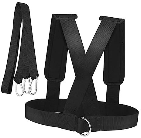 Anneome Gewichtstragegürtel Für Trainingsunterstützung Mit D-Ring Und Haken Zur Befestigung An Fitnessgeräten Strapazierfähiges Widerstandsband Schwarz Tragkraft