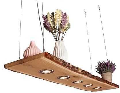 Hängeleuchte Eiche mit Rinde 80cm - 120cm Smart Home Pendellampe (nicht dimmbar, 100cm 4 Leds)