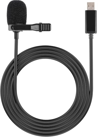 Condenser Usb A Lavalier Microphone 6.6ft Usb Omnidirectional Small Lapel Cable Mic Clip On Plug & Play for Laptop Desktop Computer Pc Mac Recording Podcasting Gaming Online Video Conference
