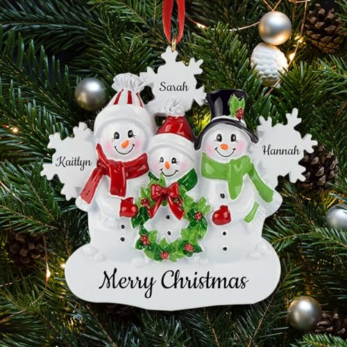 Personalisierte Weihnachtsdekoration Schneemann mit Namen | Schneemann-Anhänger aus Polyresin zur Dekoration des Weihnachtsbaums,Weihnachtsgeschenke zur Dekoration für die Familie