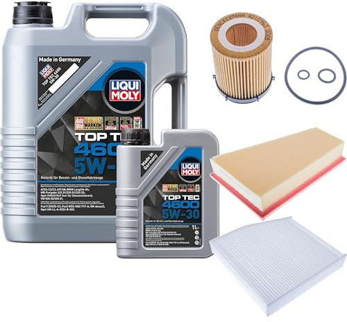 EISENFELS Inspektionspaket enthält 6 Liter Motoröl Top Tec 4600 5W-30 Ölfilter Luftfilter Innenraumfilter kompatibel mit A-Klasse W176 CLA Shooting Brake X117 C117 B-Klasse W246 W242