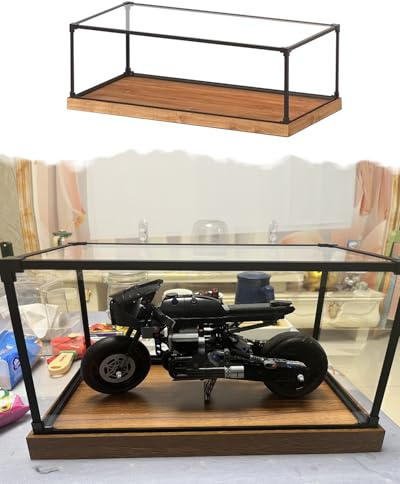 Acryl Vitrine Extra Lange Acryl Display Case Schützer mit Schwarzem Rahmen, Sichtbare Staubdichte Vitrine für Sammlerstücke, Modelle und Figuren, Maßgeschneiderte(50x25x25 cm/20x10x10 in)