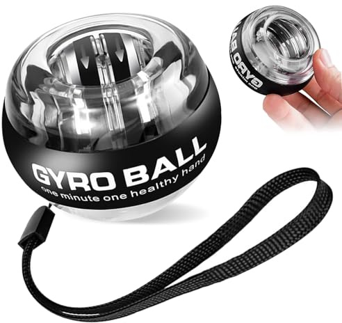 Sayudar Entraîneur de main gyroscopique, balle pour la force et l'agilité, compagnon idéal, entraîneur de balle gyroscopique au poignet pour le sport et le soulagement du stress, parfait